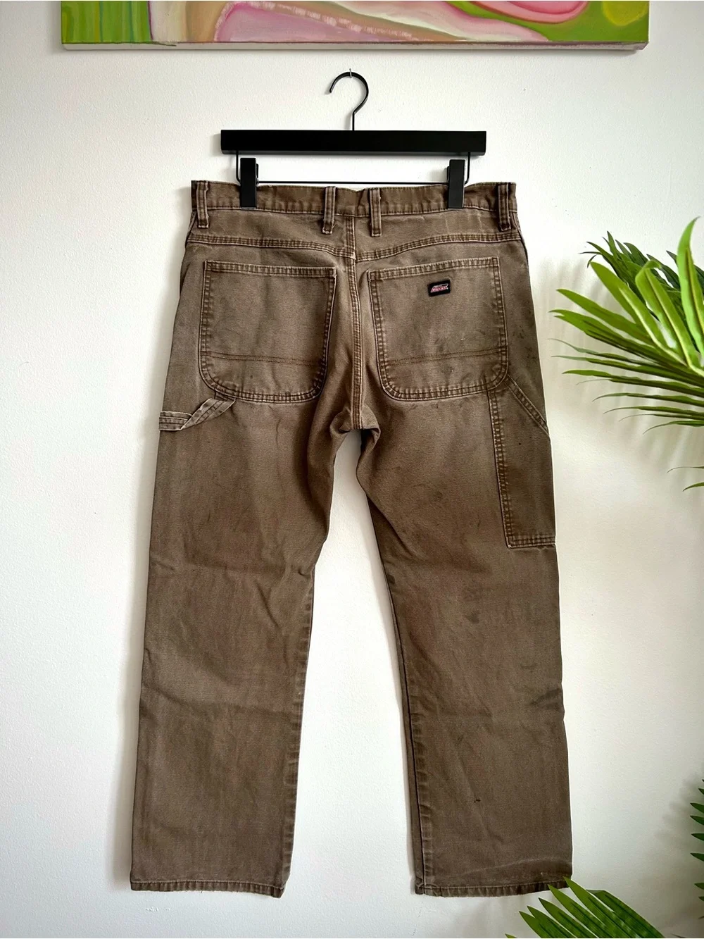 Vintage Y2K Dickies Faded Brown Distressed Carpenter Pants